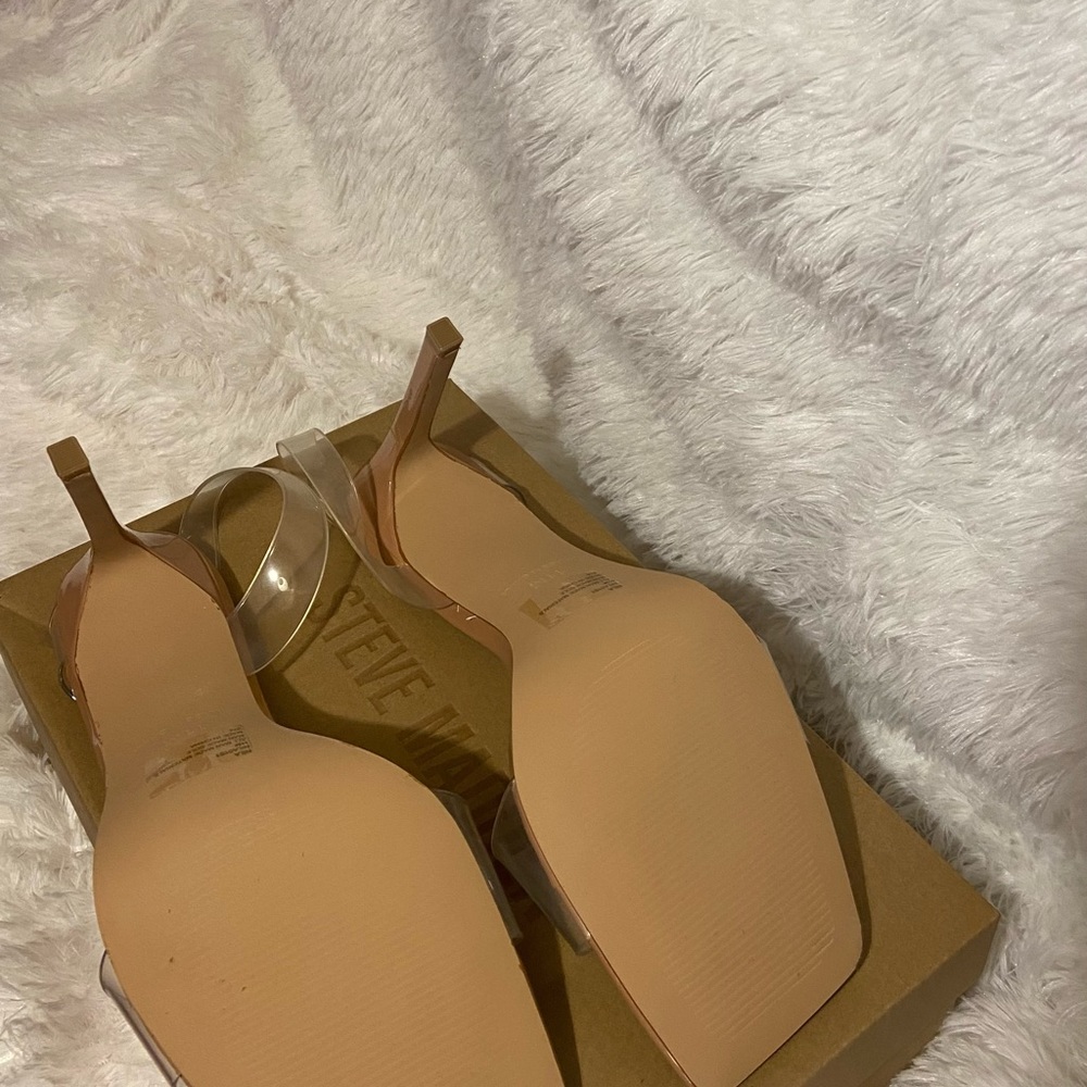 STEVE MADDEN Clear Slingback Open-Toe Heels. Size 11 - Picture 4 of 4